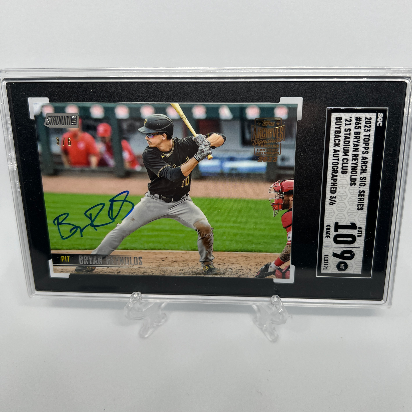 Bryan Reynolds 3/6 Autographed Baseball Card - Graded