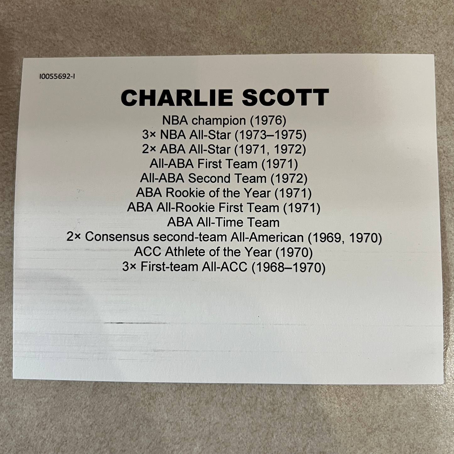 Charlie Scott Autographed Basketball