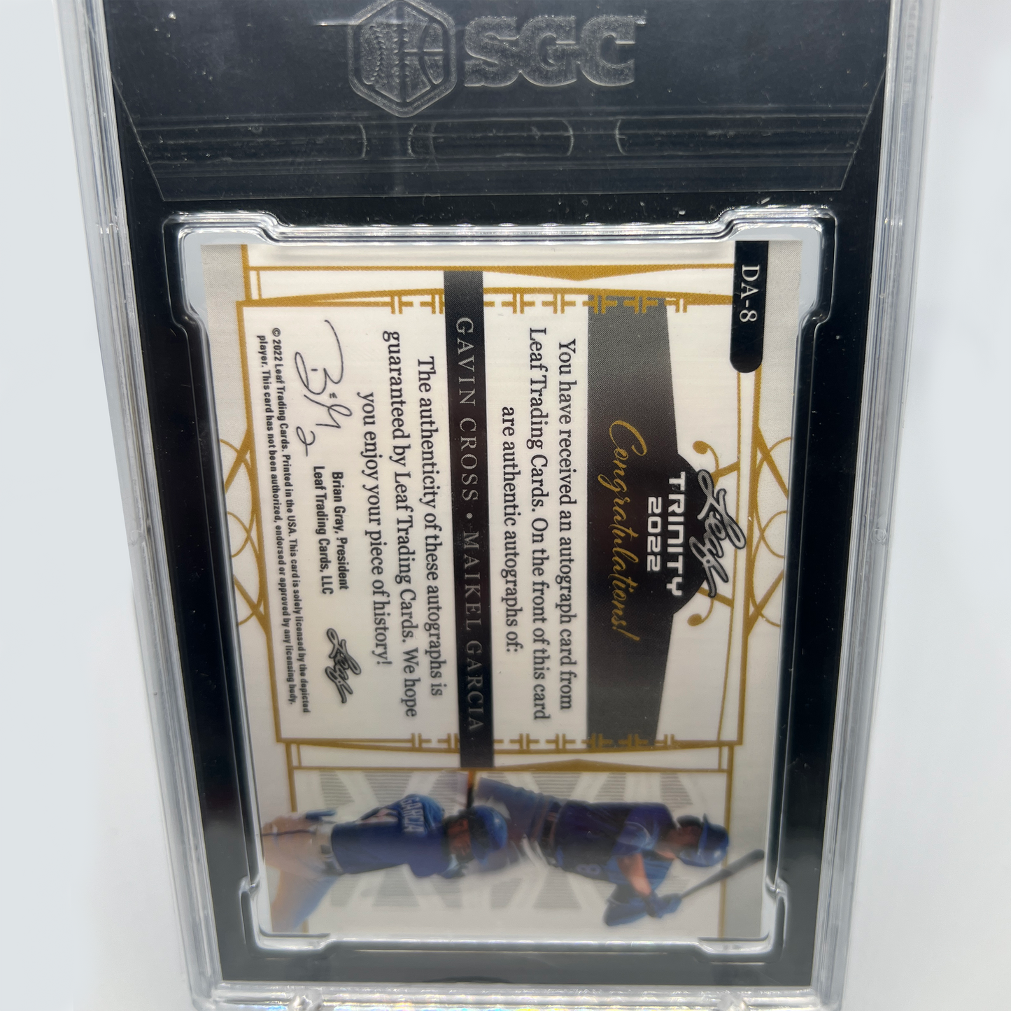 Gavin Cross & Maikel Garcia 17/49 Dual Autographed Baseball Card - Graded