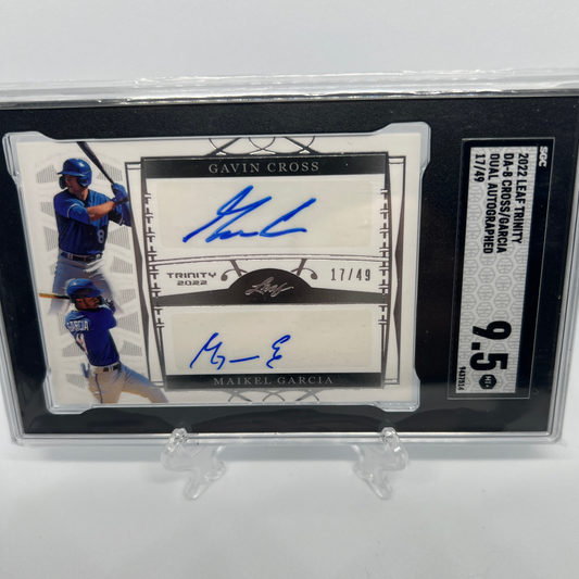 Gavin Cross & Maikel Garcia 17/49 Dual Autographed Baseball Card - Graded