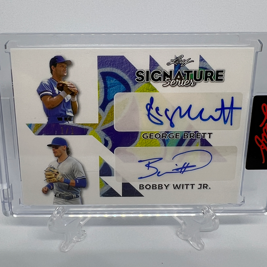 George Brett & Bobby Witt Jr. 1/1 Dual Autographed Baseball Card