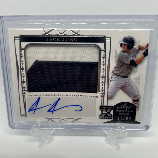 Jace Jung 11/99 Autographed Patch Baseball Card