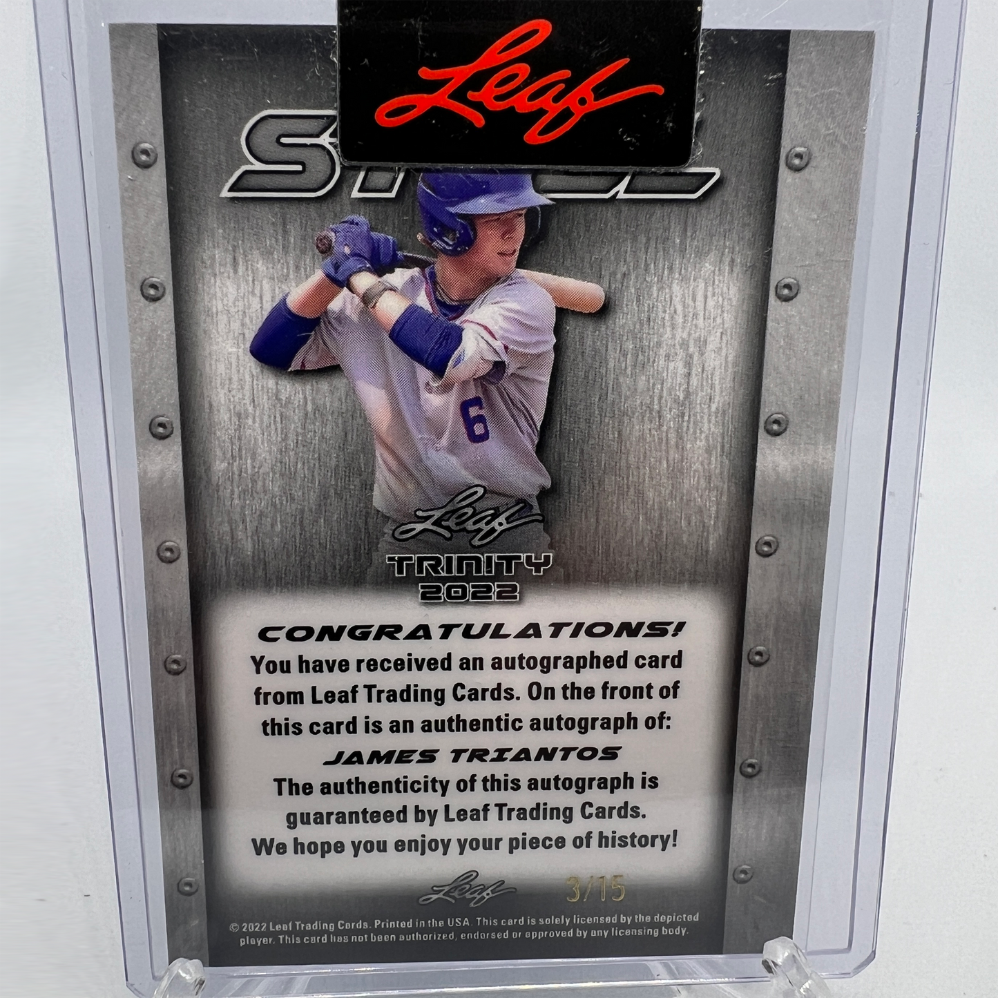 James Triantos 3/15 Autographed Baseball Card