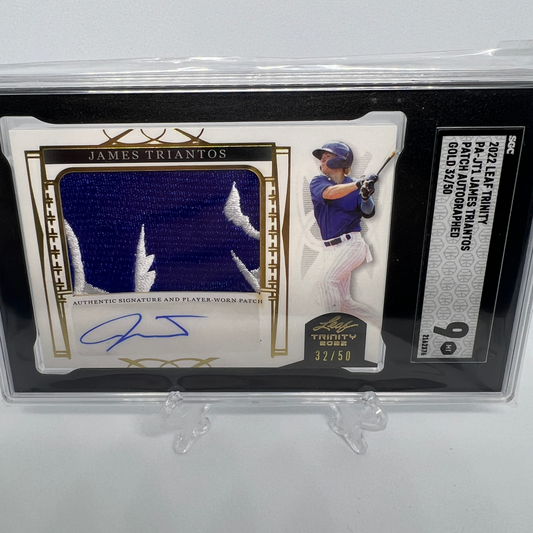 James Triantos 32/50 Autographed Patch Baseball Card - Graded