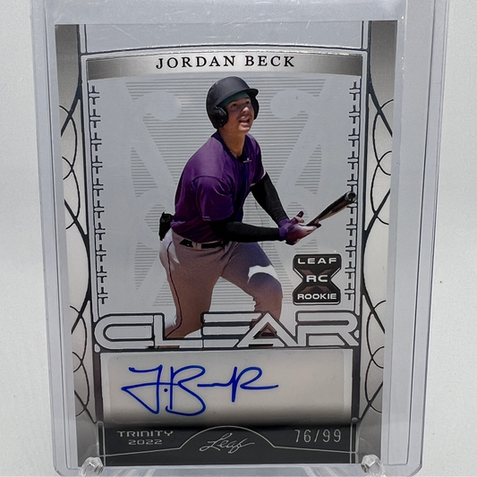 Jordan Beck 76/99 Autographed Baseball Card