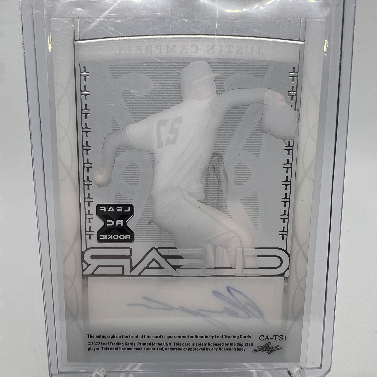 Justin Campbell 8/50 Autographed Baseball Card