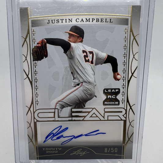 Justin Campbell 8/50 Autographed Baseball Card