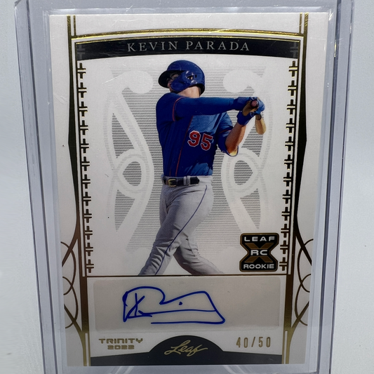 Kevin Parada 40/50 Autographed Baseball Card