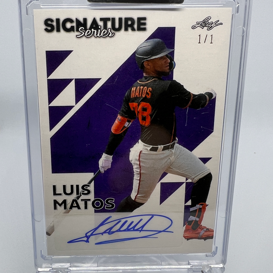 Luis Matos 1/1 Autographed Baseball Card