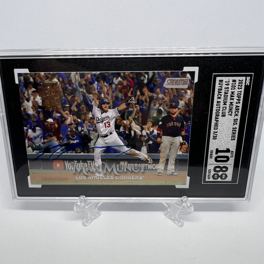 Max Muncy 3/30 Autographed Baseball Card - Graded