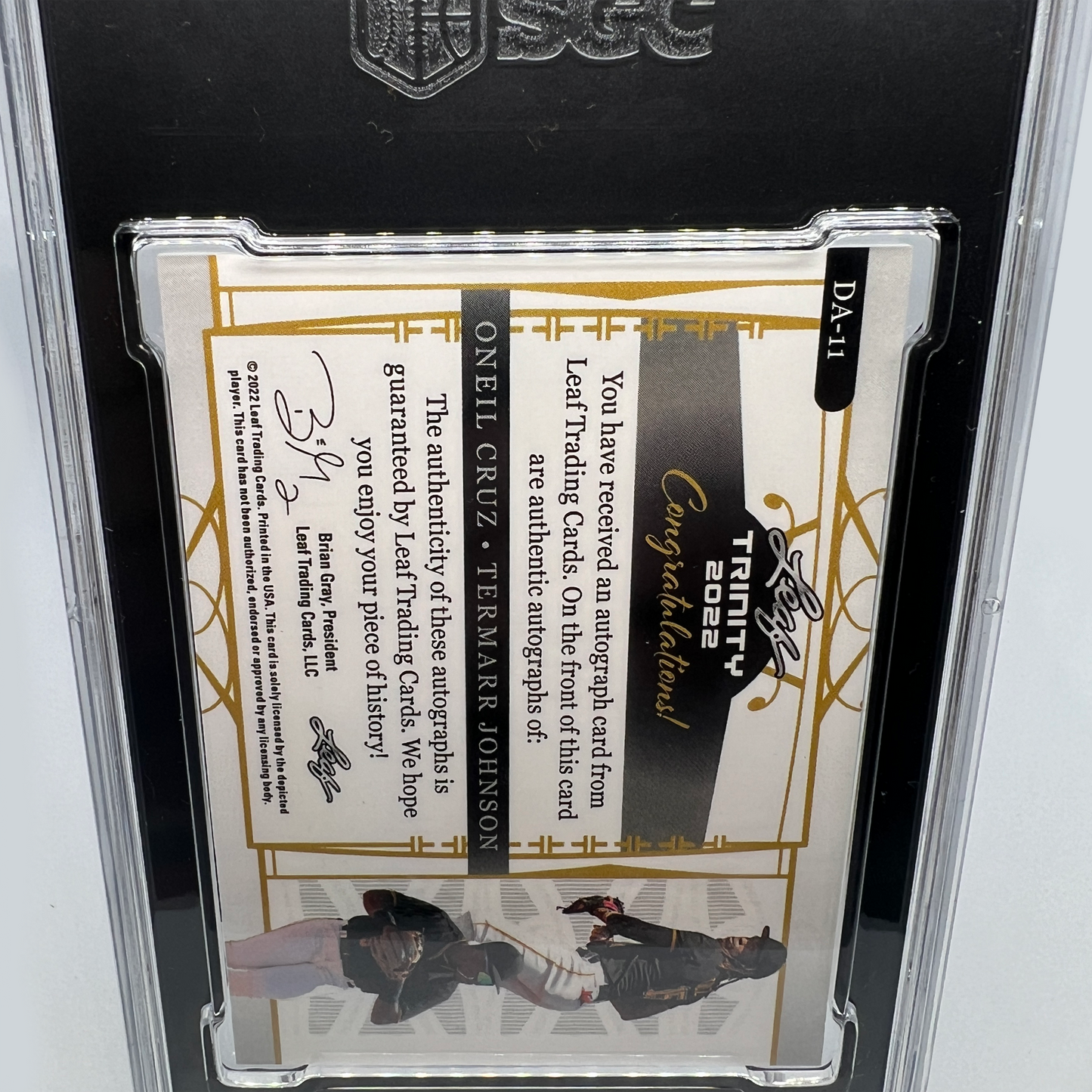 Oneil Cruz & Termarr Johnson 20/49 Dual Autographed Baseball Card - Graded