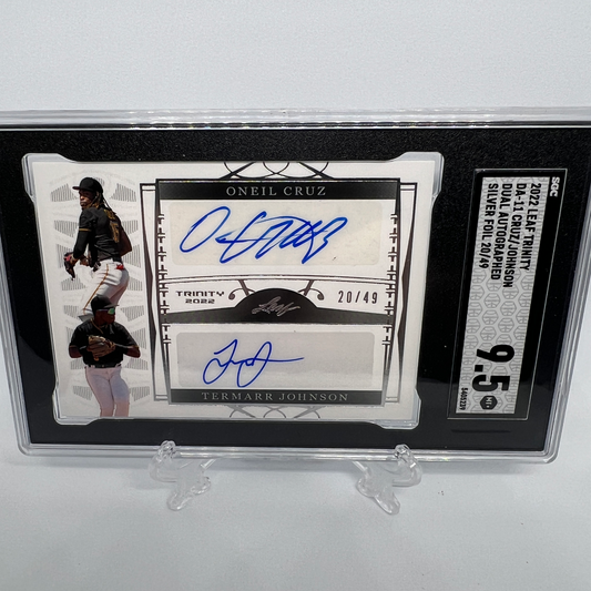Oneil Cruz & Termarr Johnson 20/49 Dual Autographed Baseball Card - Graded