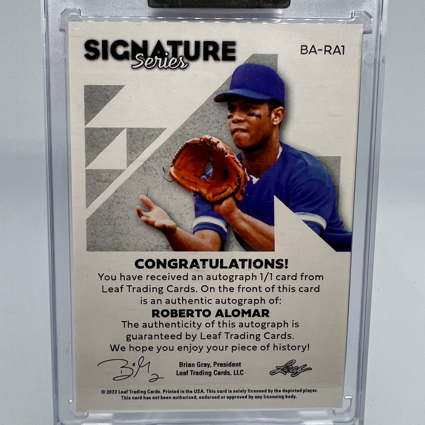 Roberto Alomar 1/1 Autographed Baseball Card