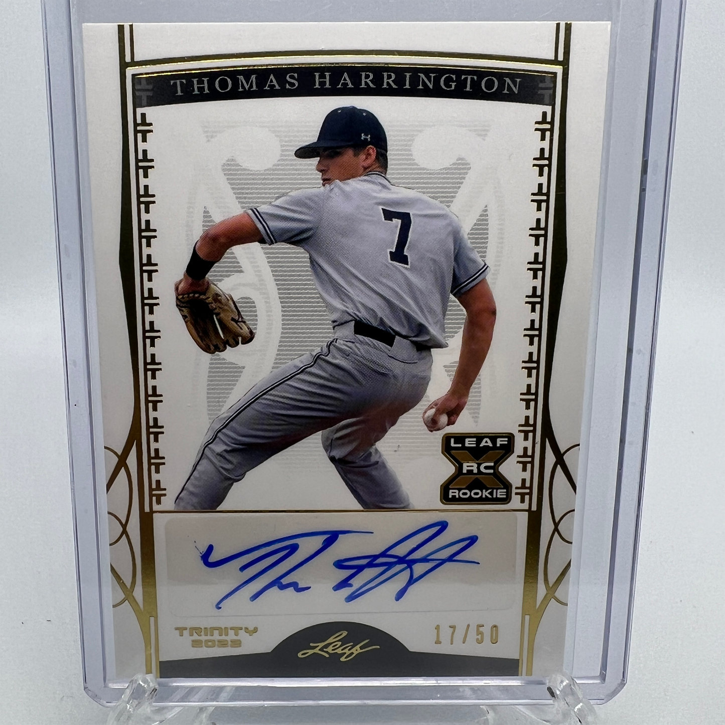 Thomas Harrington 17/50 Autographed Baseball Card