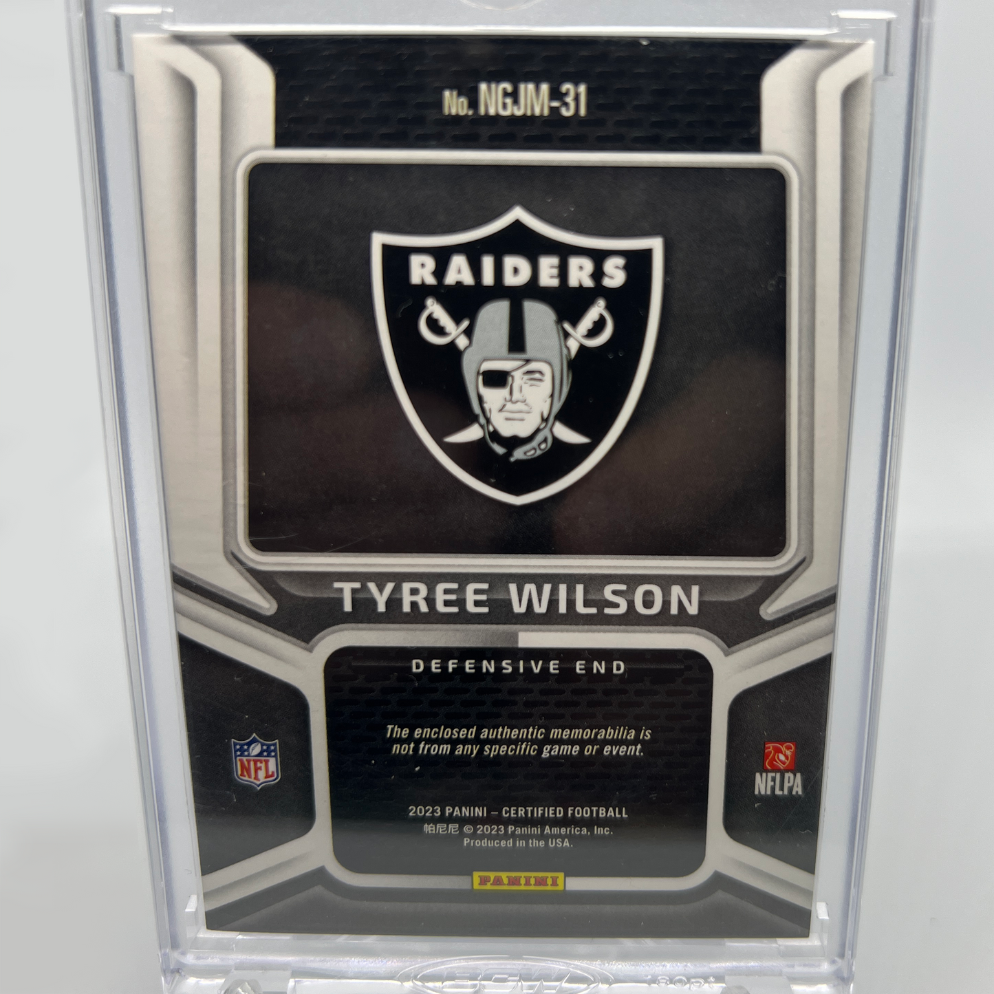 Tyree Wilson 5/5 Patch Football Card