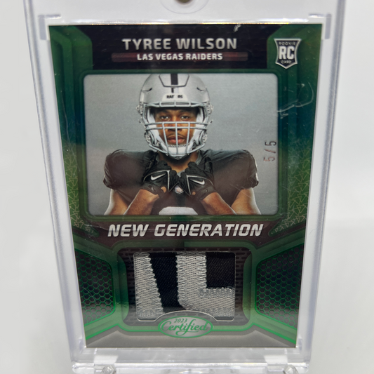 Tyree Wilson 5/5 Patch Football Card