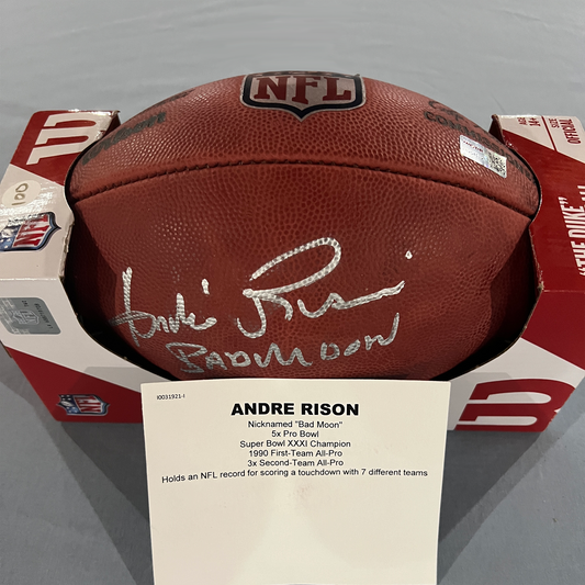 Andre Rison "Bad Moon" Autographed Football