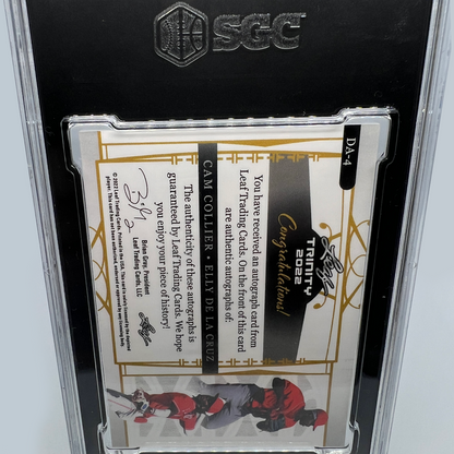 Cam Collier & Elly De La Cruz 1/8 Dual Autographed Baseball Card - Graded