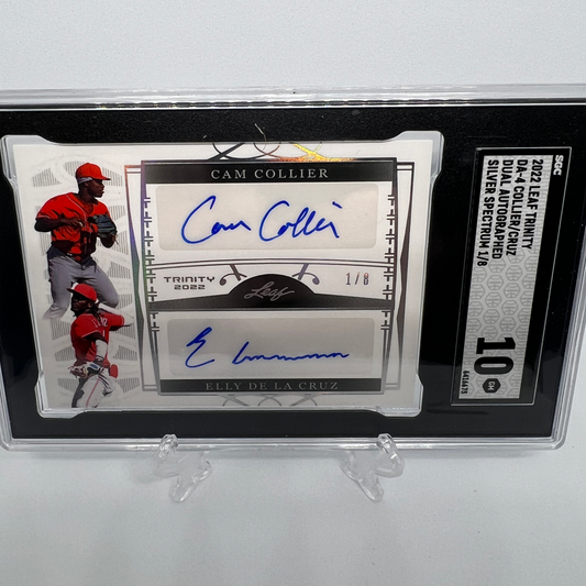 Cam Collier & Elly De La Cruz 1/8 Dual Autographed Baseball Card - Graded