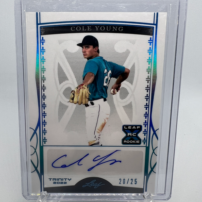 Cole Young 20/25 Autographed Baseball Card