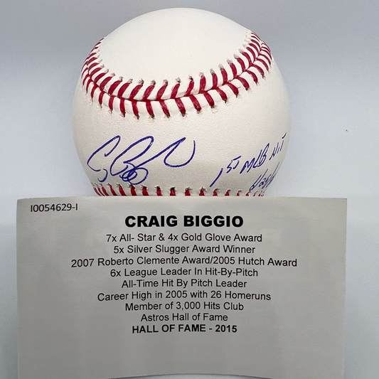 Craig Biggio Autographed Baseball