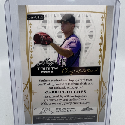 Gabriel Hughes 71/99 Autographed Baseball Card