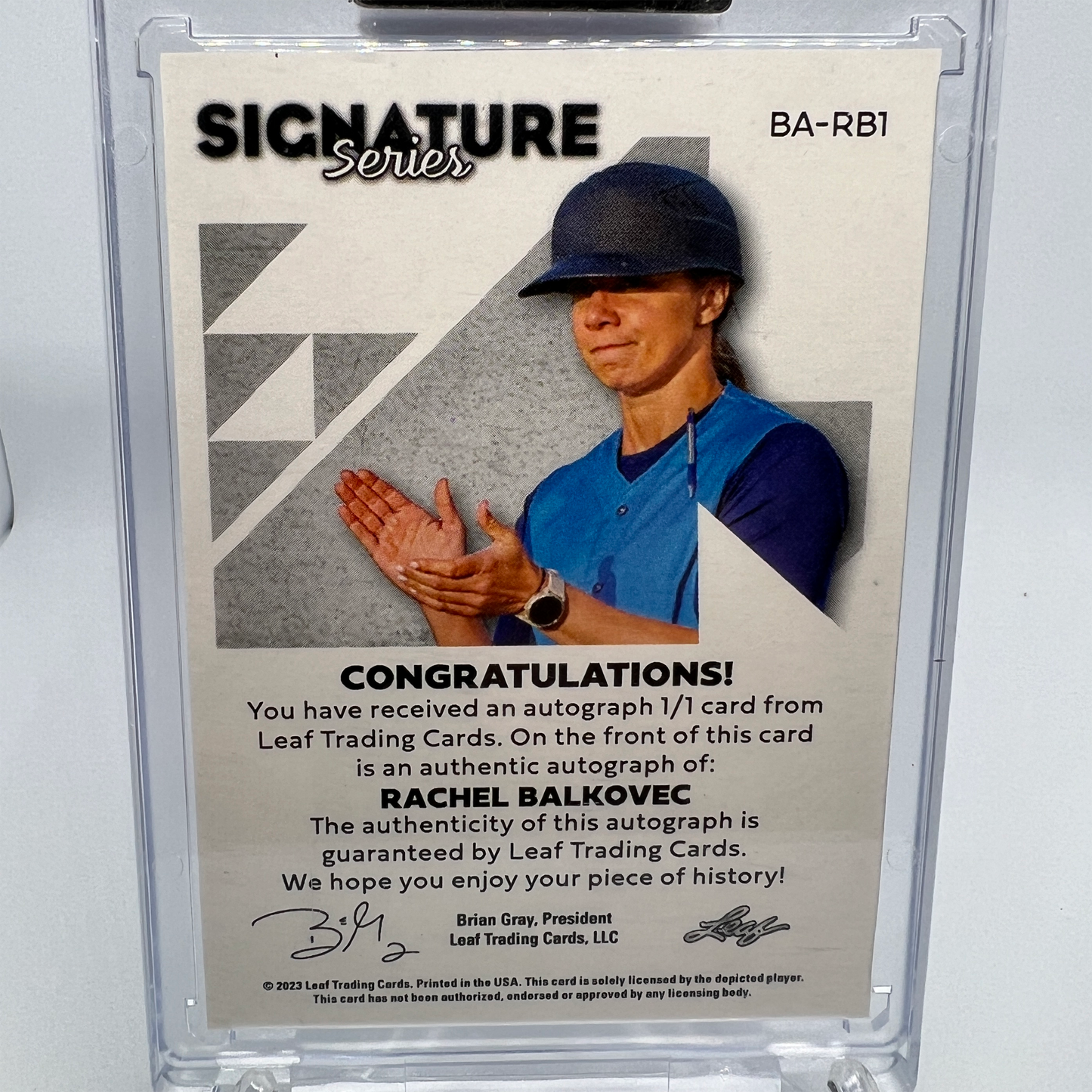 Rachel Balkovec 1/1 Autographed Baseball Card
