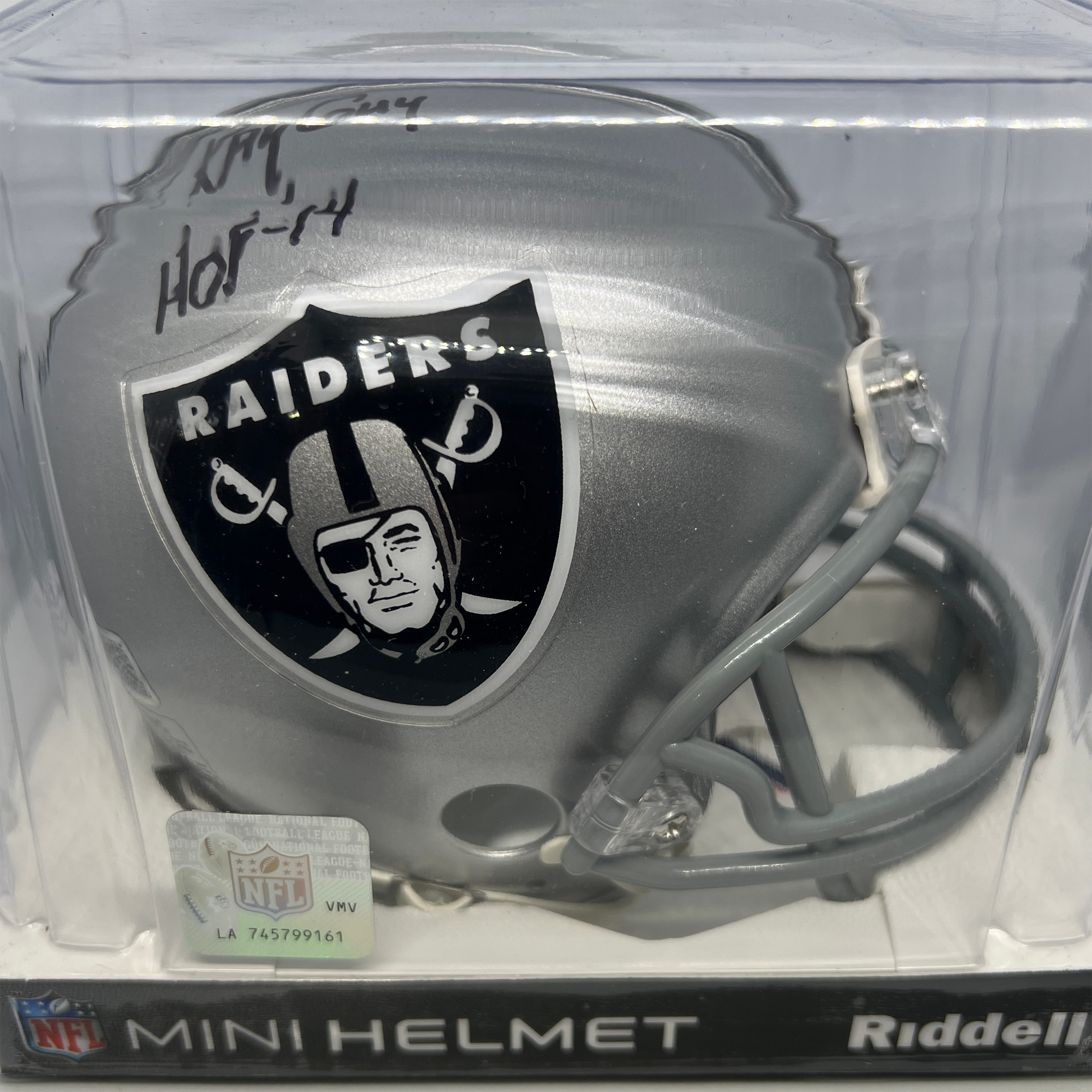 autographed mini football helmets Ray Guy Autographed Mini Football Helmet – RSR Autographs
