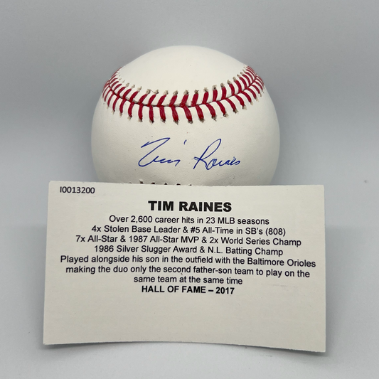 Tim Raines Autographed Baseball